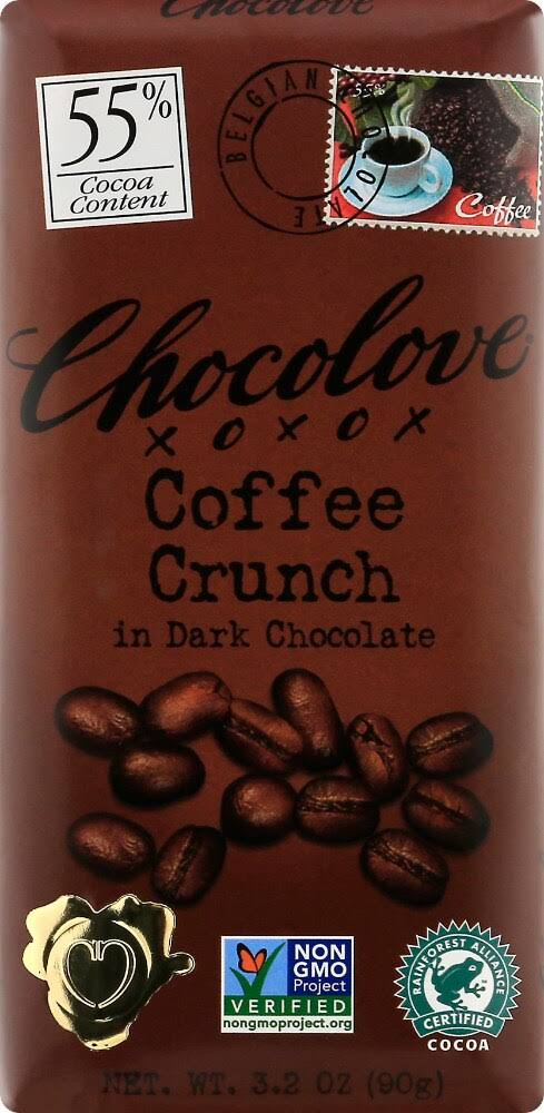 Chocolove Dark Chocolate Bar - Coffee Crunch, 3.2oz