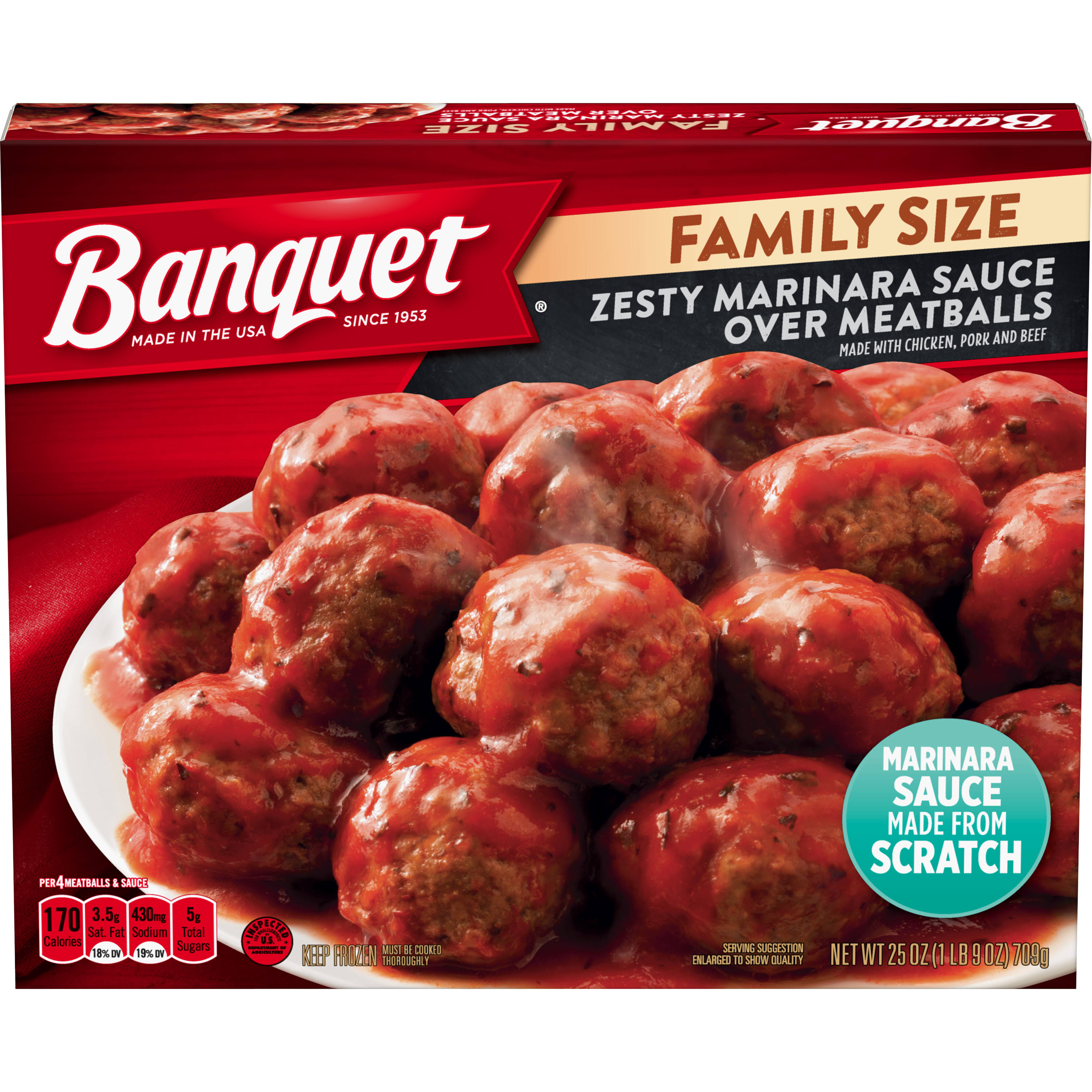 Banquet Zesty Marinara Sauce over Meatballs - 25oz