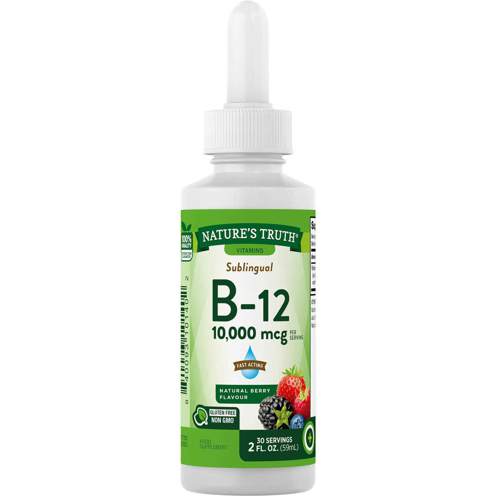 Nature's Truth Sublingual B-12 Vitamin - Fast Acting Liquid, Natural Berry Flavour, 2oz