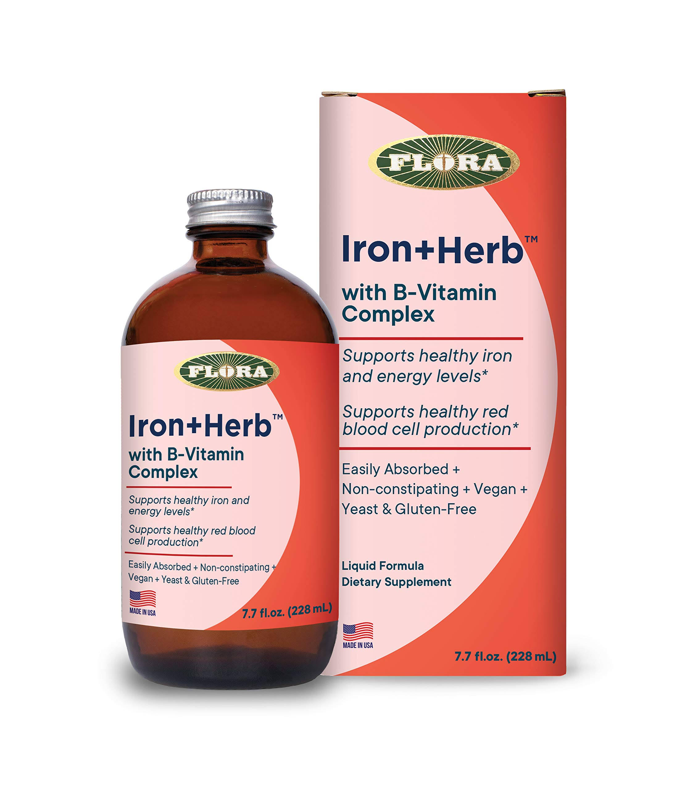Flora Iron+ Herb With B-Vitamin Complex 7.7 fl oz ( 228 ml)