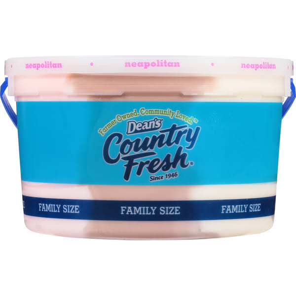 Dean's Country Fresh Ice Cream, Reduced Fat, Neapolitan, Family Size - 4 qt