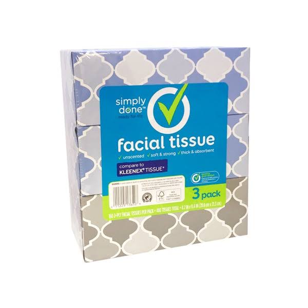Simply Done Facial Tissue - 160 Ct