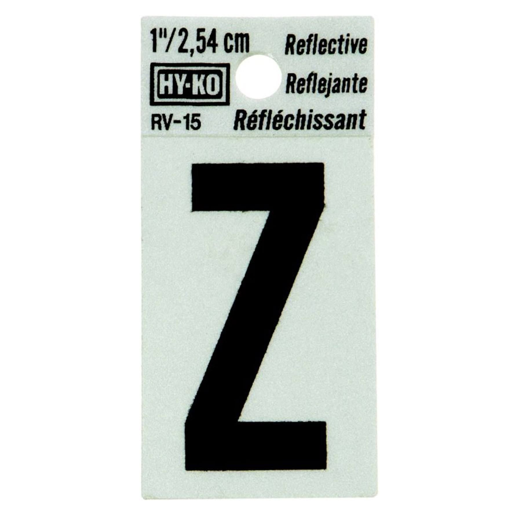 Hy-Ko Products Reflective Letter Z Sign - Black, 1"