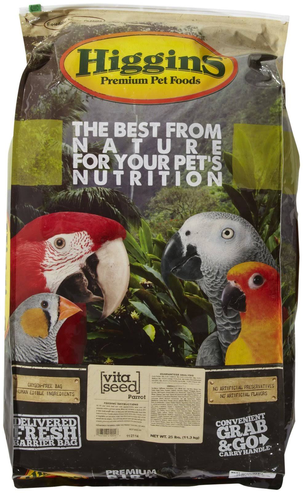 Higgins Vita Seed Parrot Food for Birds - 25lbs