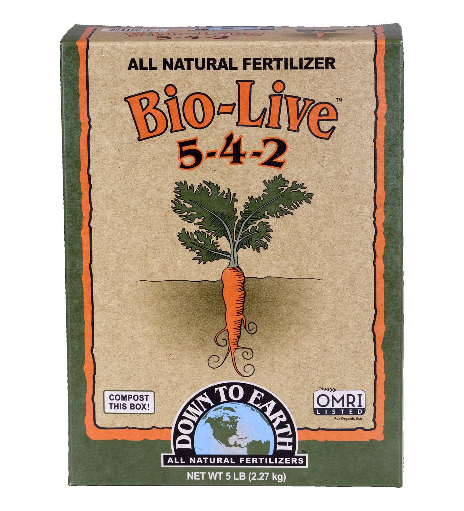 Down to Earth Bio-live Fertilizer - 5lb