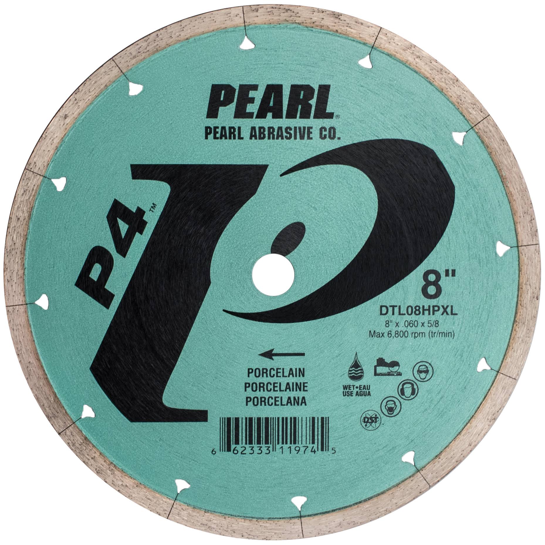 Pearl Abrasive P4 DTL10HPXL Tile and Stone Blade for Porcelain 10 x .060 x 5/8