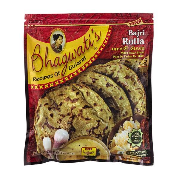 Bhagwati's Bajri Frozen Rotla 5 Pcs 333G - India Grocery Delivery