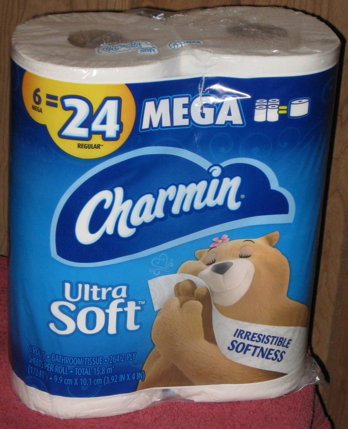 (1) Package of (6) Mega Rolls Ultra Soft Charmin Toilet Paper 6=24