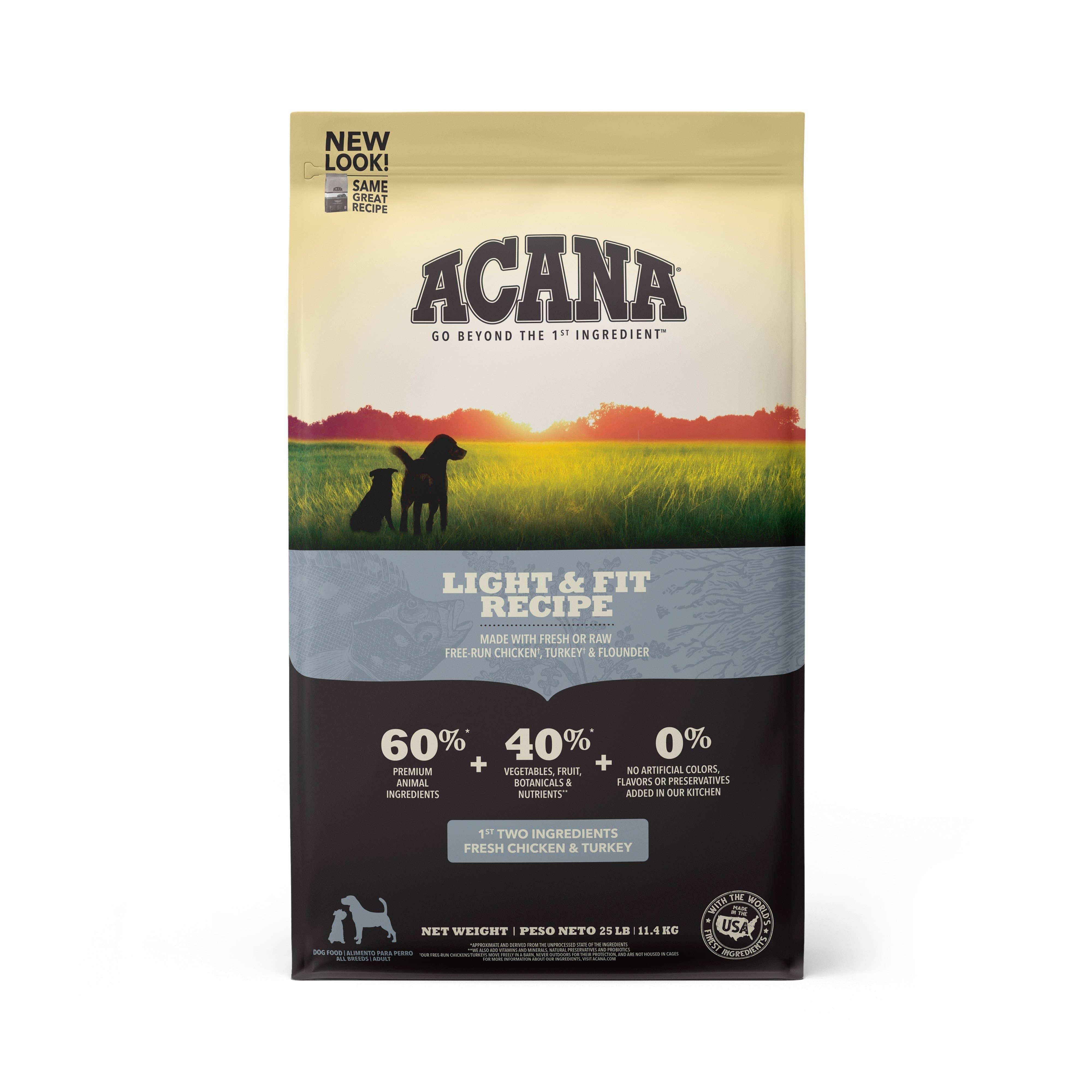 Acana Grain Free Adult Dog Food, Light & Fit To Support Healthy Weight, 25lb