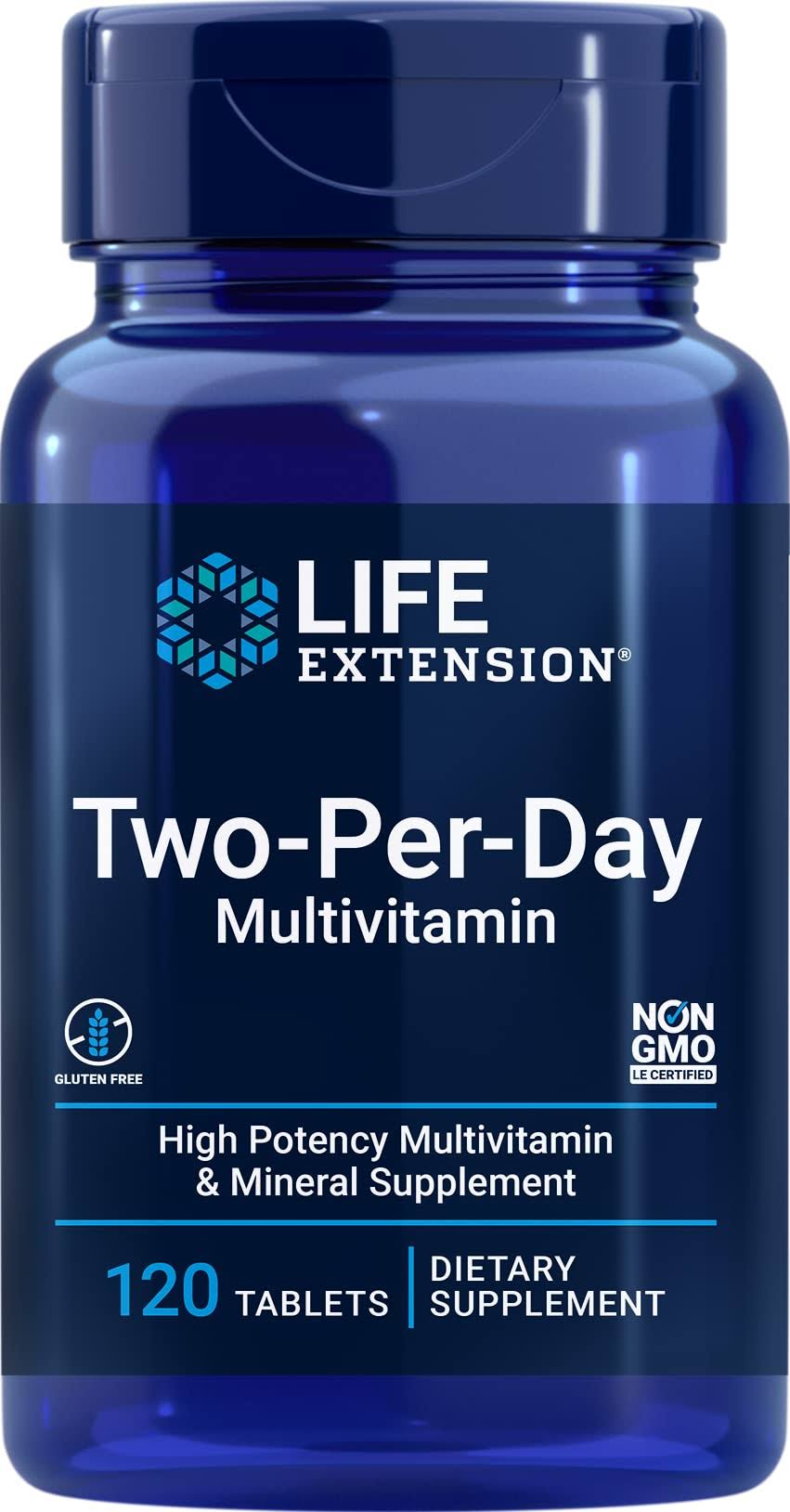 Life Extension Two Per Day Multi Vitamin and Mineral Tablets - 120ct
