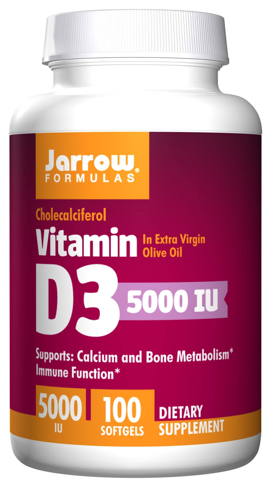 Jarrow Formulas Vitamin D3 - 5000IU, 100 Softgels