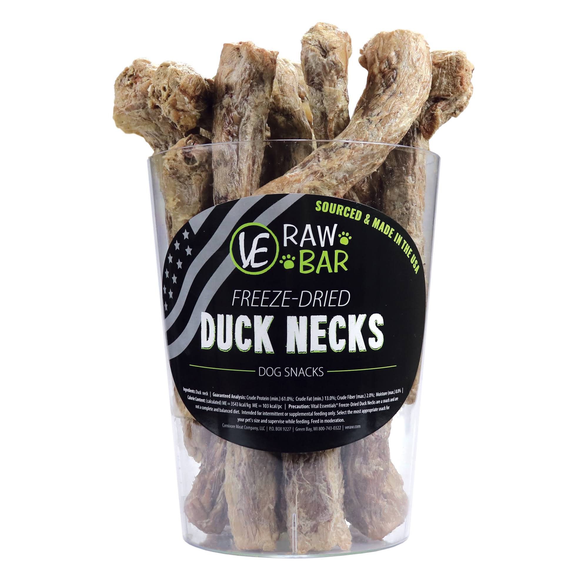 Vital Essentials RAW BAR Freeze-Dried Duck Necks