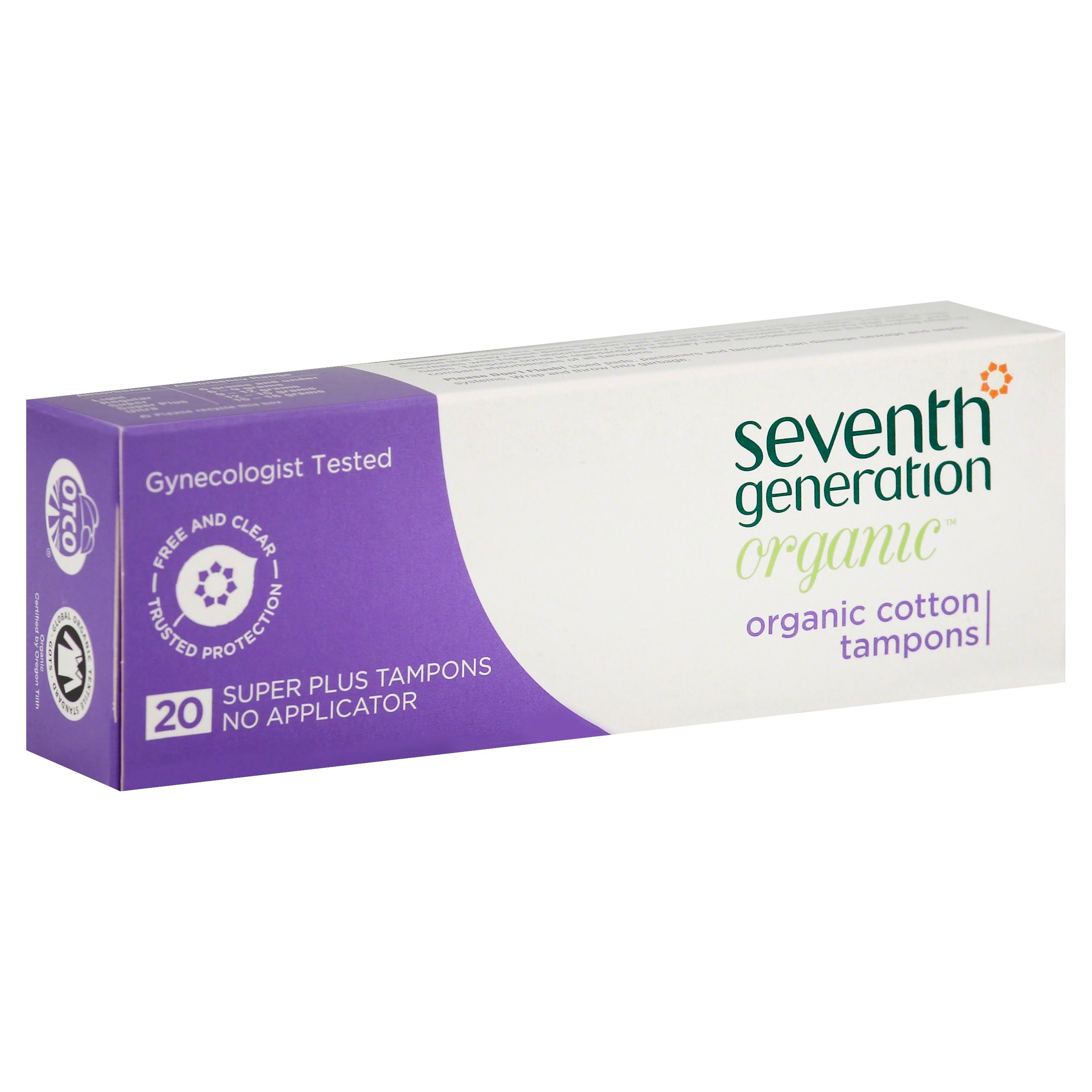 Seventh Generation Organic Cotton Tampons - 20 Pack