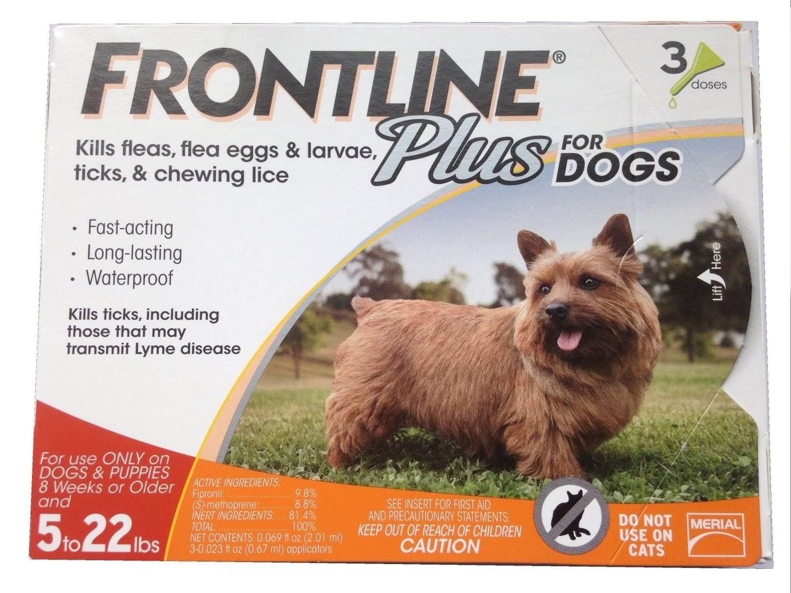 3-Doses 5-22 lbs Dogs Flea and Tick Treatment Small Orange