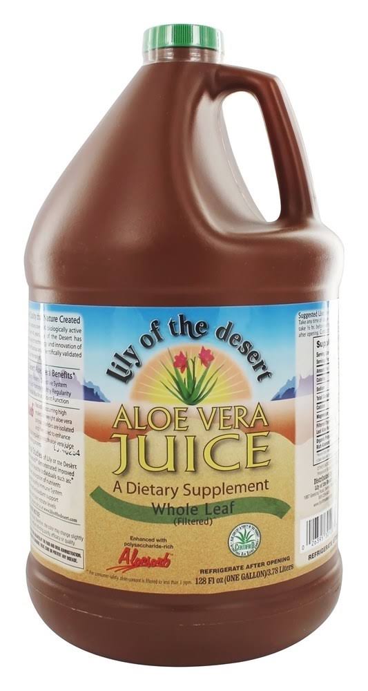 Lily of The Desert Organic Aloe Vera Juice Dietary Supplement - Whole Leaf, 128oz