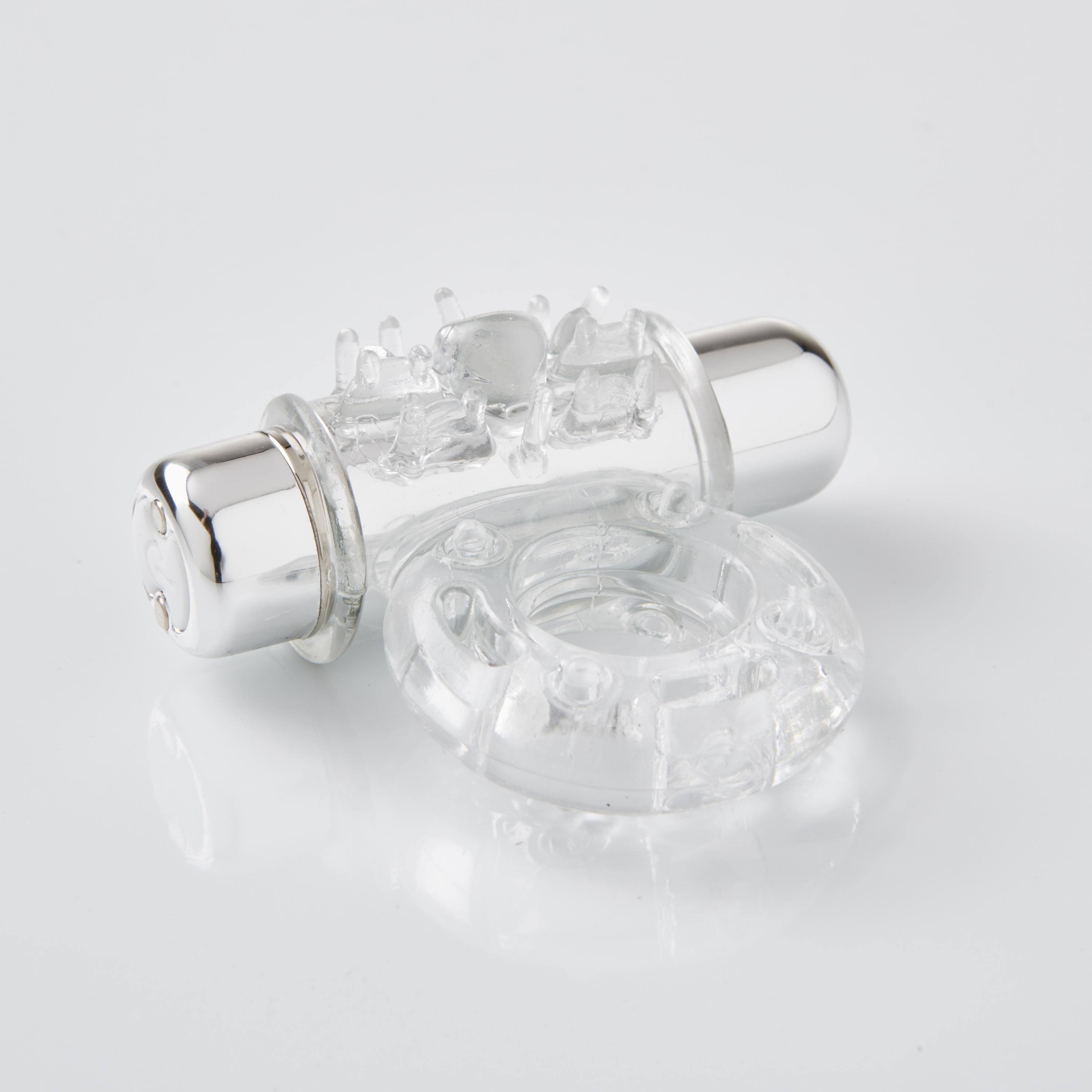Sensuelle 7 Function Rechargeable Bullet Cock Ring Sex Toy - Clear