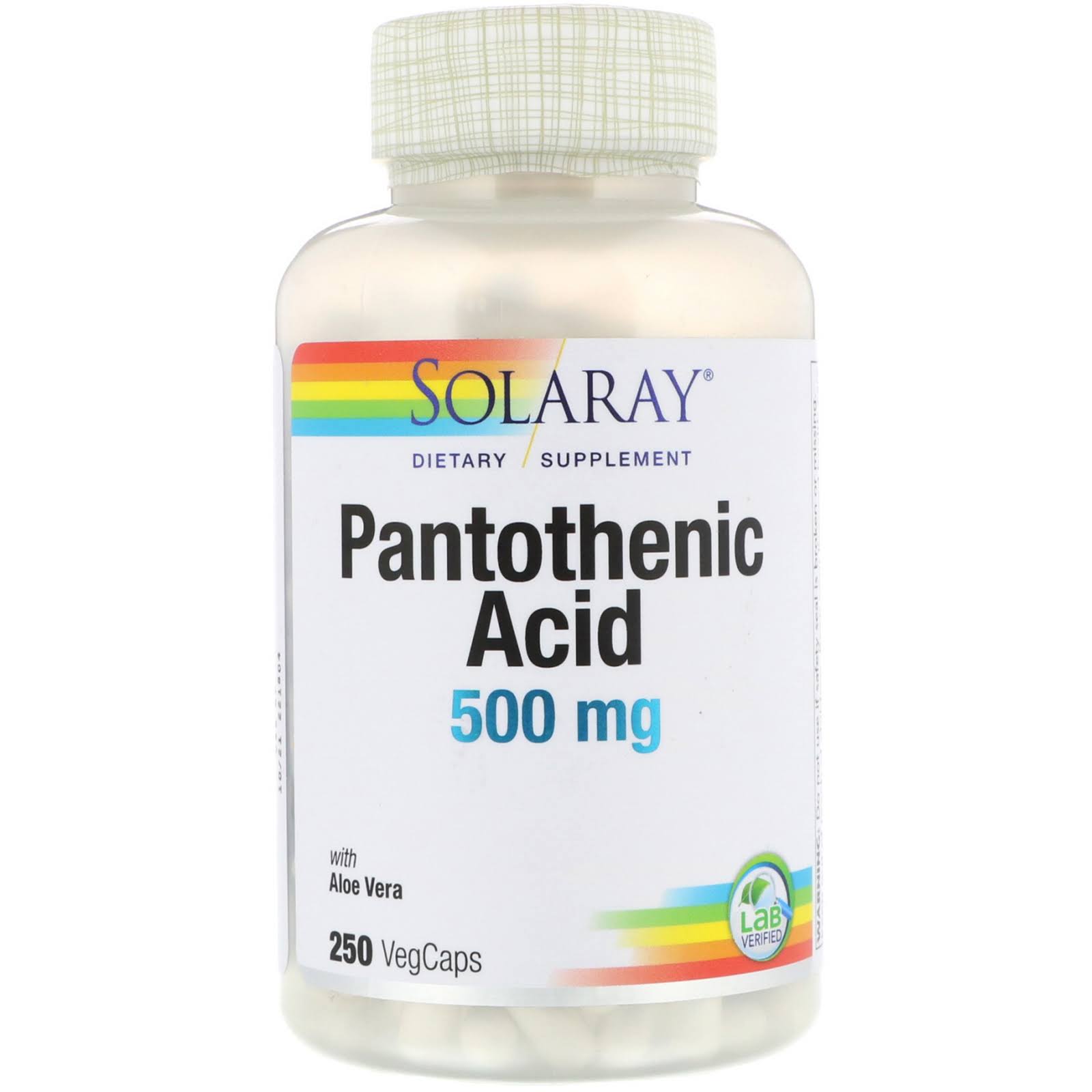 Solaray Pantothenic Acid Supplement - 500mg, 250ct
