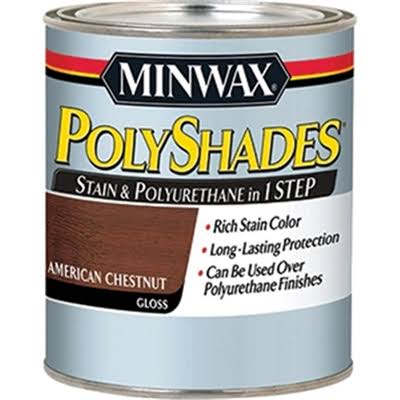 Minwax PolyShades American Chestnut Gloss Stain and Polyurethane Finish - 1qt