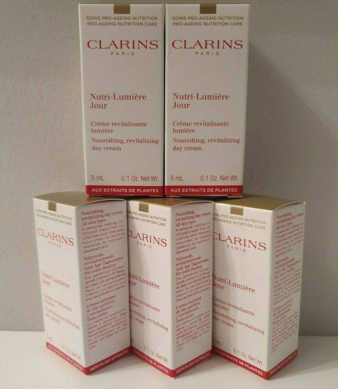 Clarins Nutri-Lumiere Jour Nourishing Day Cream 5 x 5ml Boxed Samples