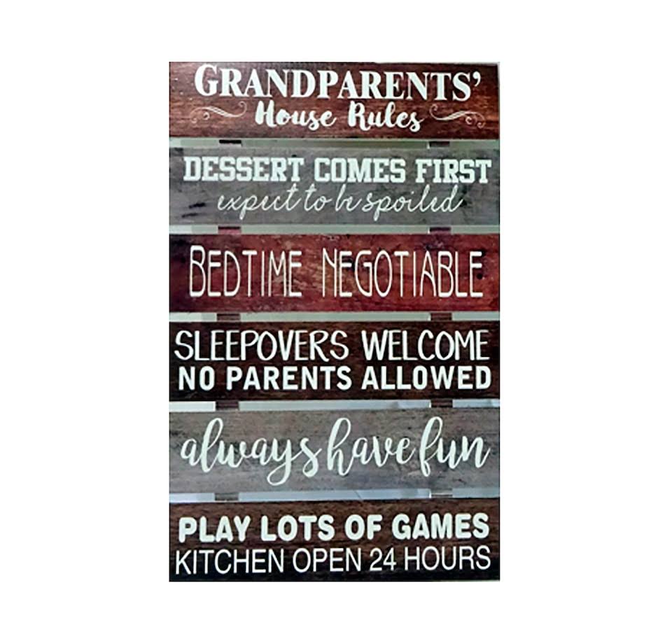 Koppers Home Grandparents House Rules Wall Décor