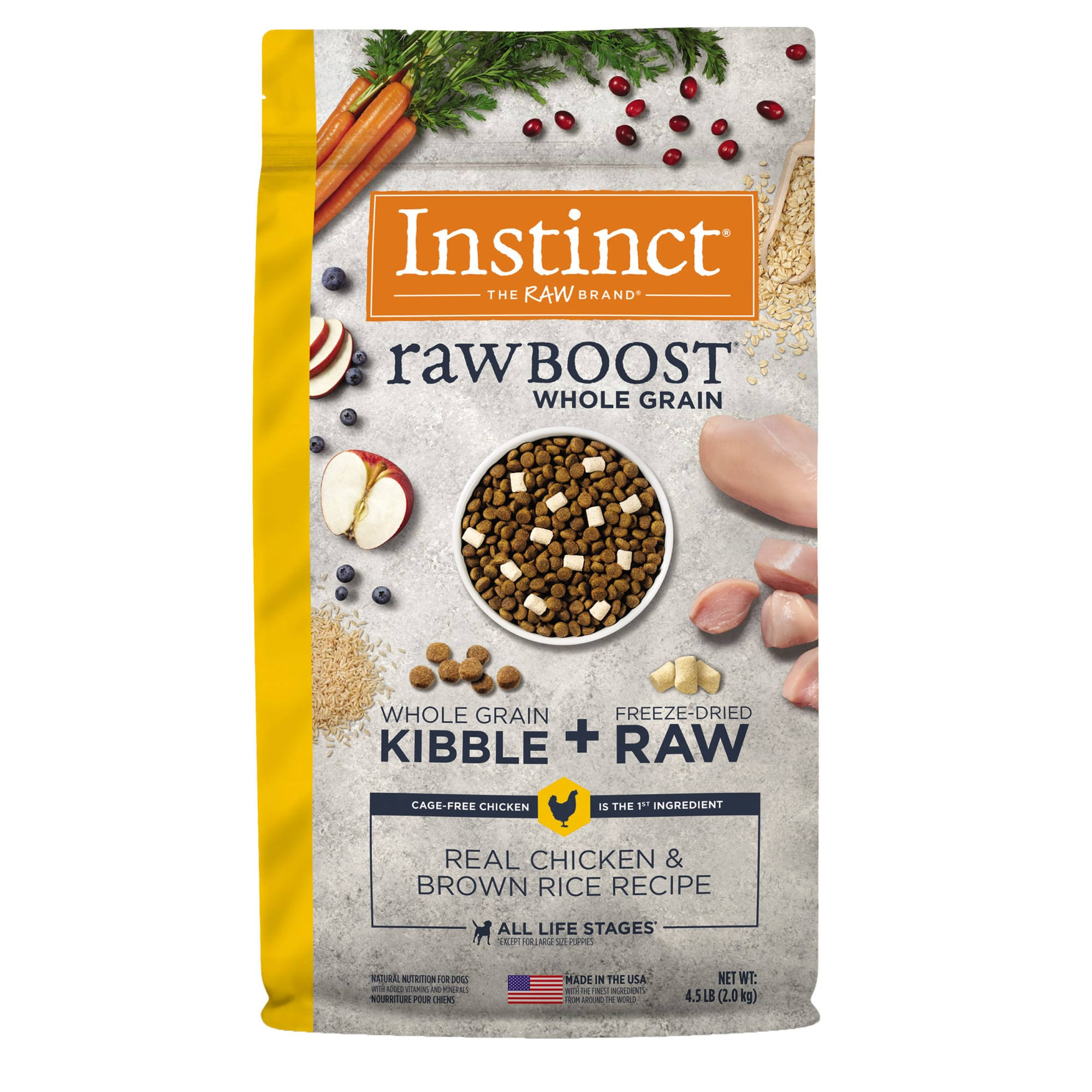 Instinct Raw Boost Whole Grain Real Chicken & Brown Rice Recipe Dry Dog Food - 4.5 lb.
