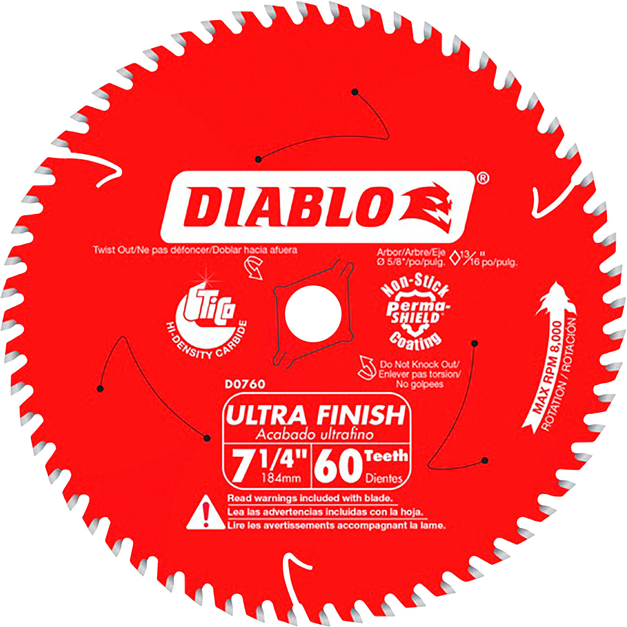 Freud D0760A Diablo Ultra Fine Finishing Circular Saw - 7-1/4", 60 Tooth
