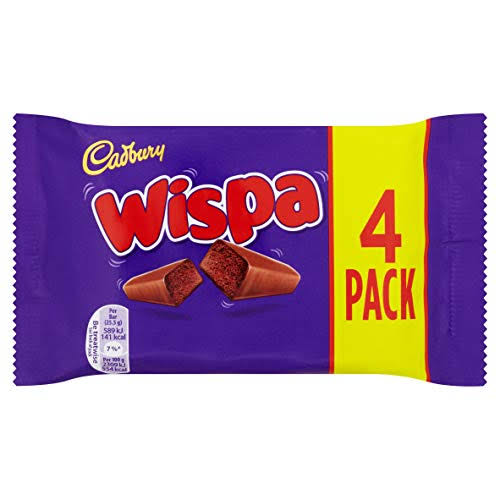 Cadbury Wispa Chocolate Bar - 4 Pack, 102g