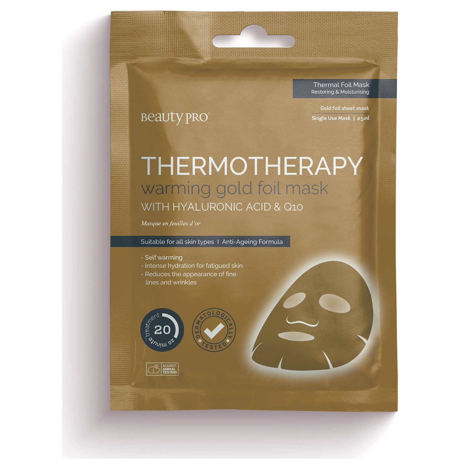 BeautyPro Thermotherapy Warming Gold Foil Mask - 25ml