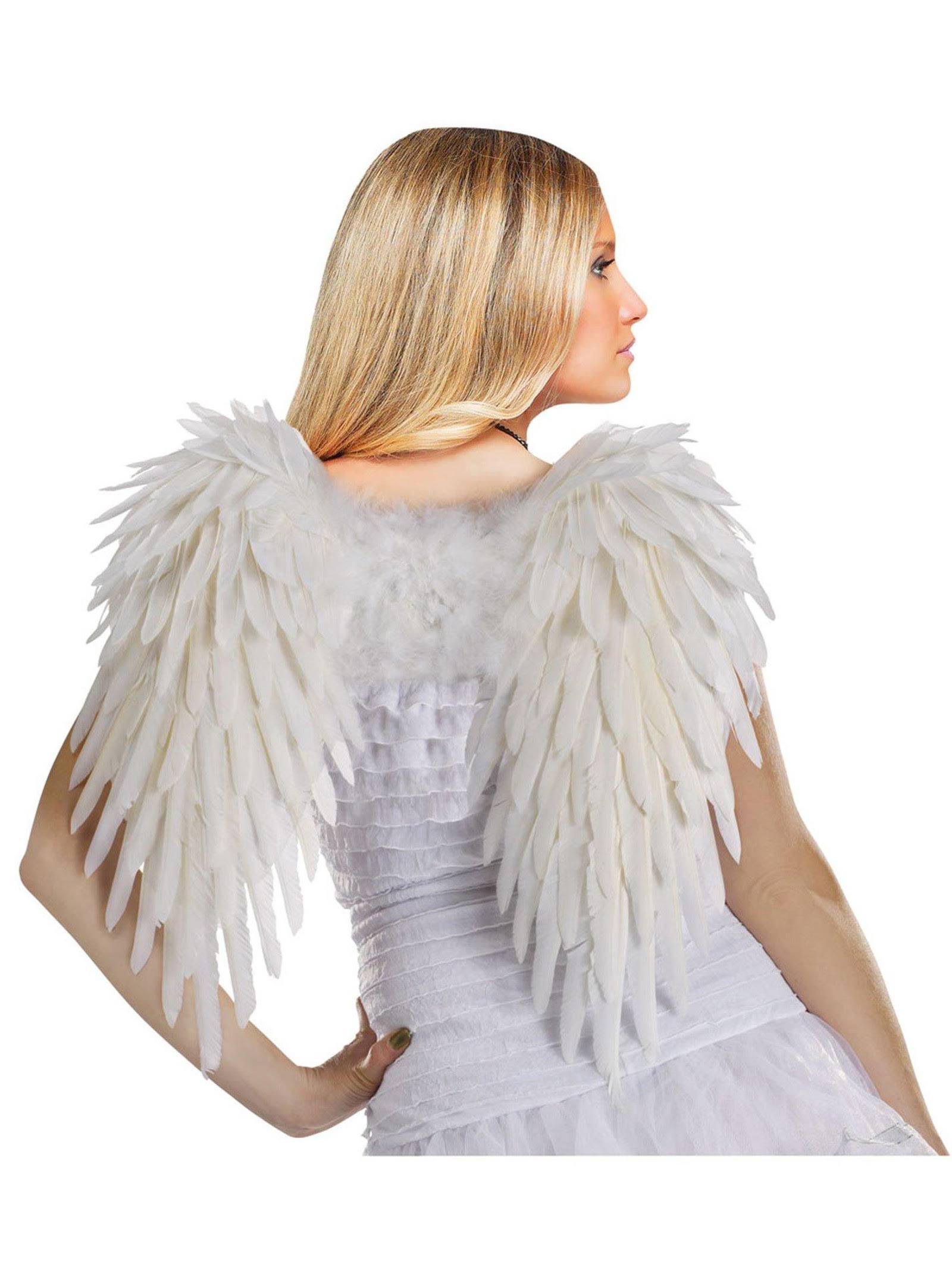 Fun World Costumes Women's White Deluxe Feather Angel Wings