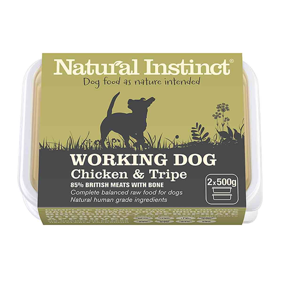 Natural Instinct Dog Working Dog Food - Chicken and Tripe, 500g