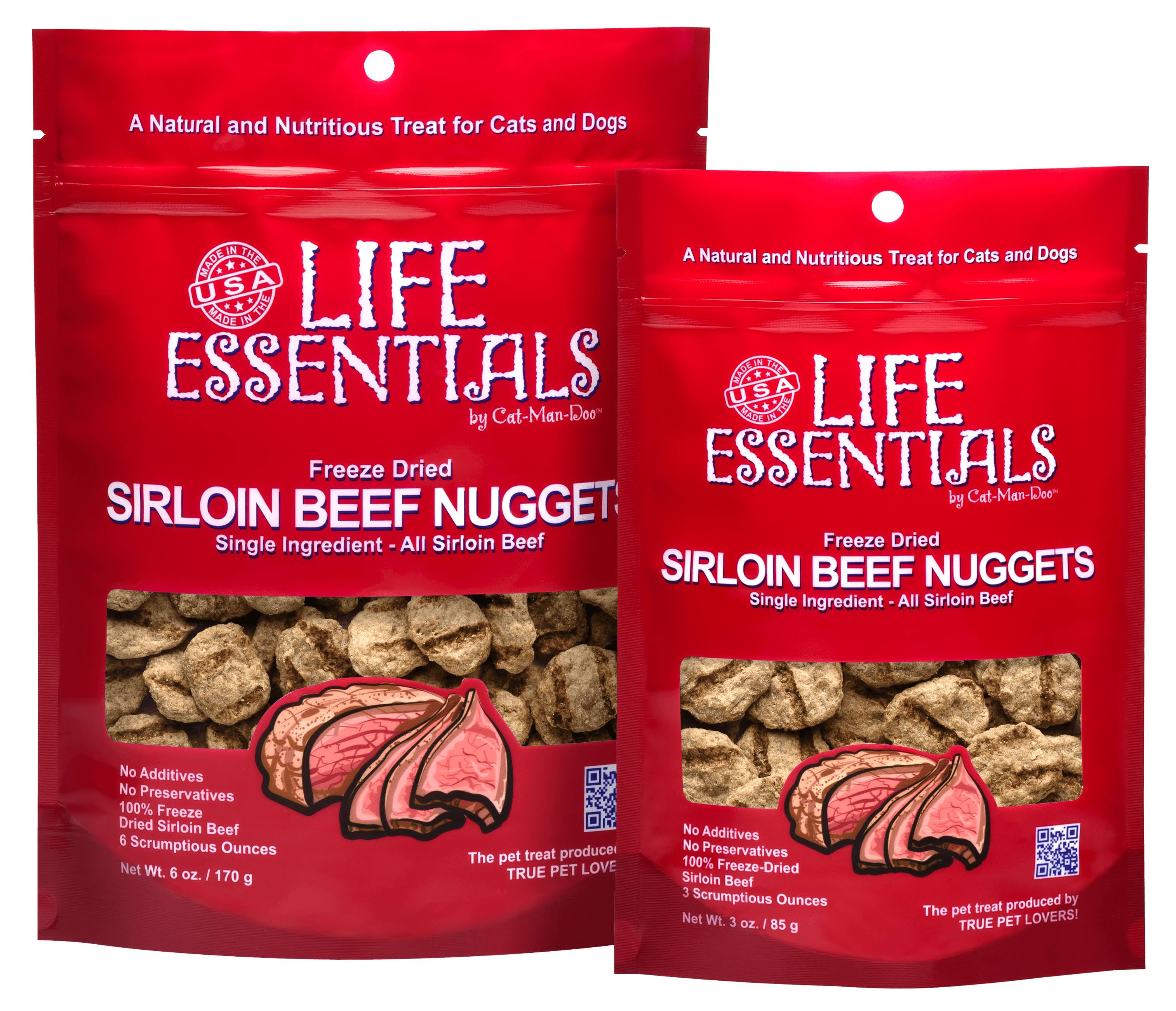 Life Essentials by Cat-Man-Doo Freeze Dried Sirloin Beef, Sirloin Bee