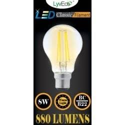 LyvEco BC-B22mm GLS Filament LED Light Bulb - 8W