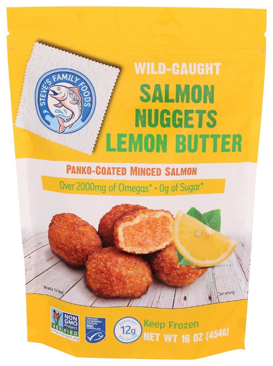 Steves Family Foods: Lemon Butter Salmon Nuggets, 16 oz