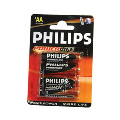 Philips AA PowerLife Battery - 1.5V, 4 Pieces