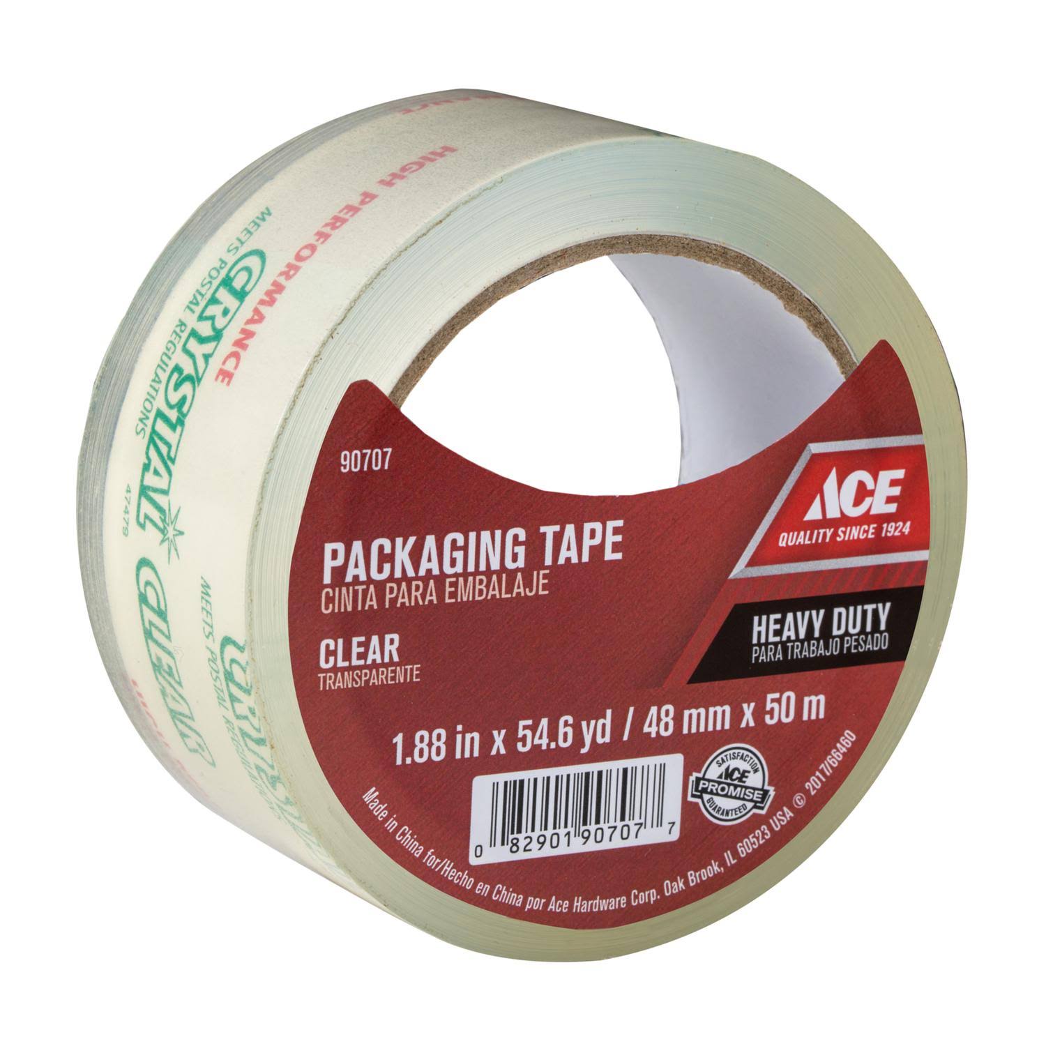 Ace Carton Sealing Tape, Clear, 54.6 yd