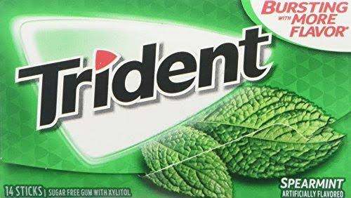 Trident Sugar-Free Gum - Spearmint, 18 ct