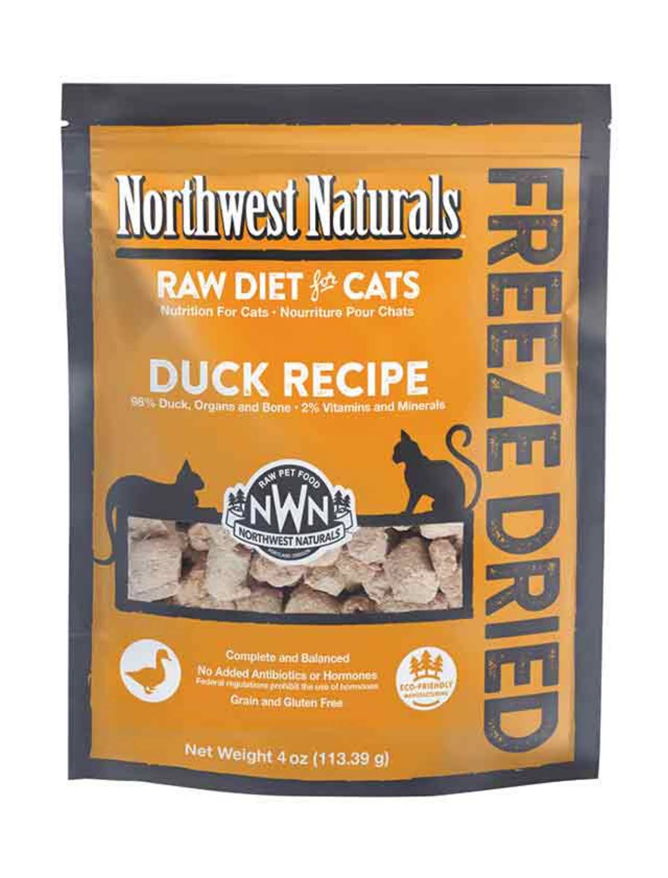 Northwest Naturals Duck Recipe Freeze-Dried Cat Food, 4 ounces
