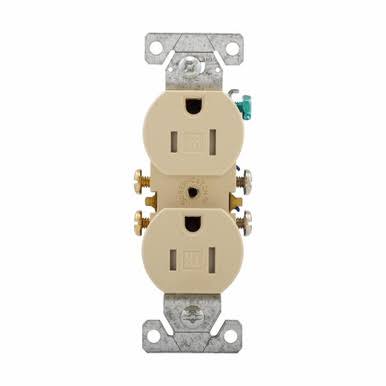 Cooper Electrical Outlet Tamper Resistant Duplex Receptacle - Ivory, 15Amp, 125V