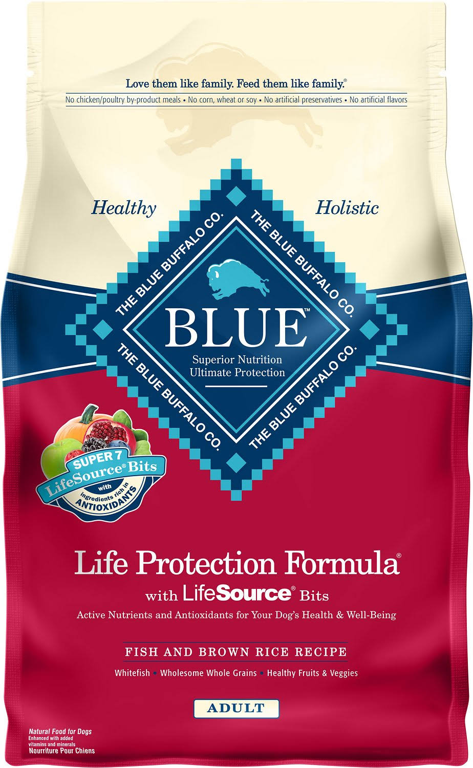 Blue Buffalo Life Protection Dry Adult Dog Food - Fish and Sweet Potato Recipe, 6lb