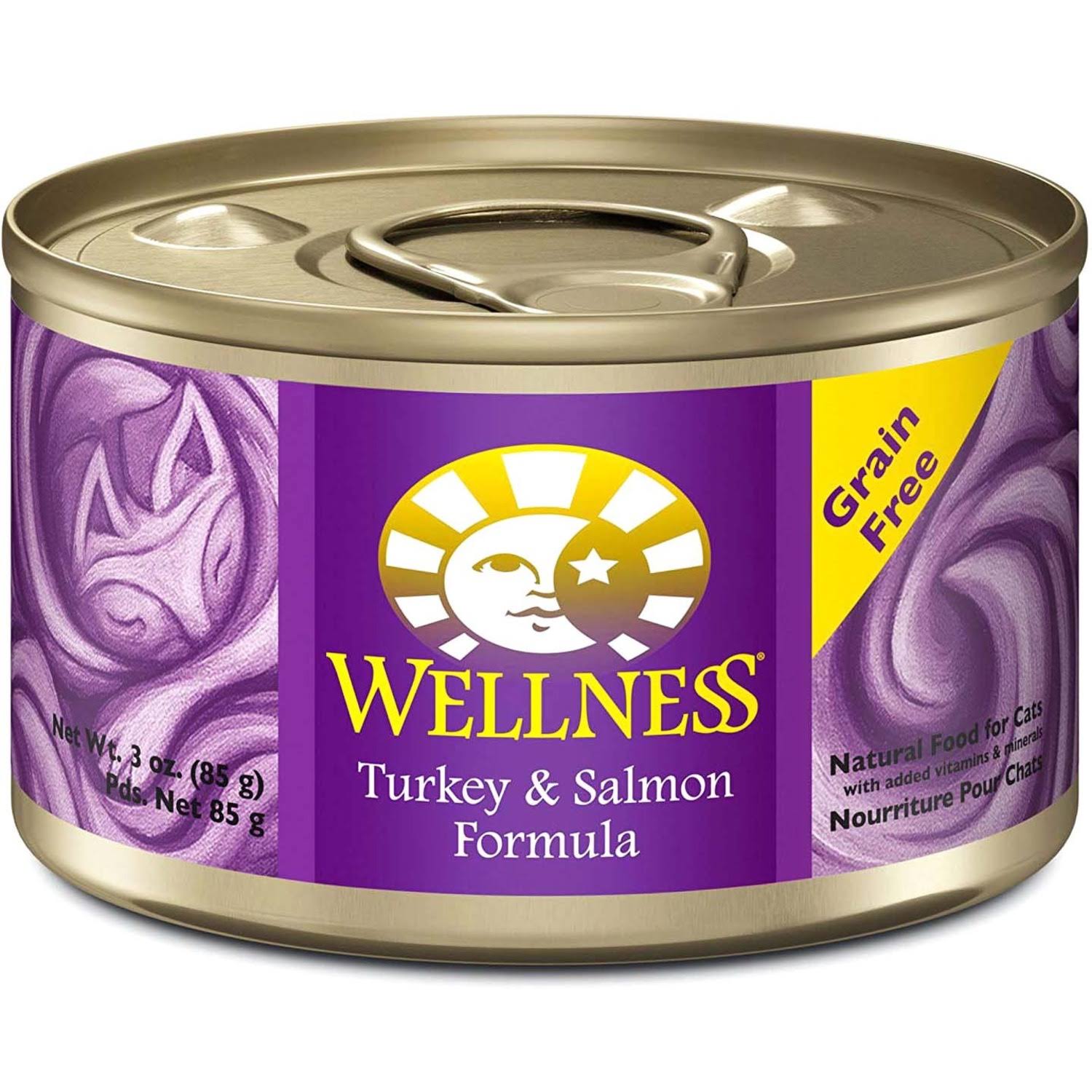 Wellness Complete Health Natural Canned Cat Food - Turkey and Salmon, Grain Free, Wet, 3oz