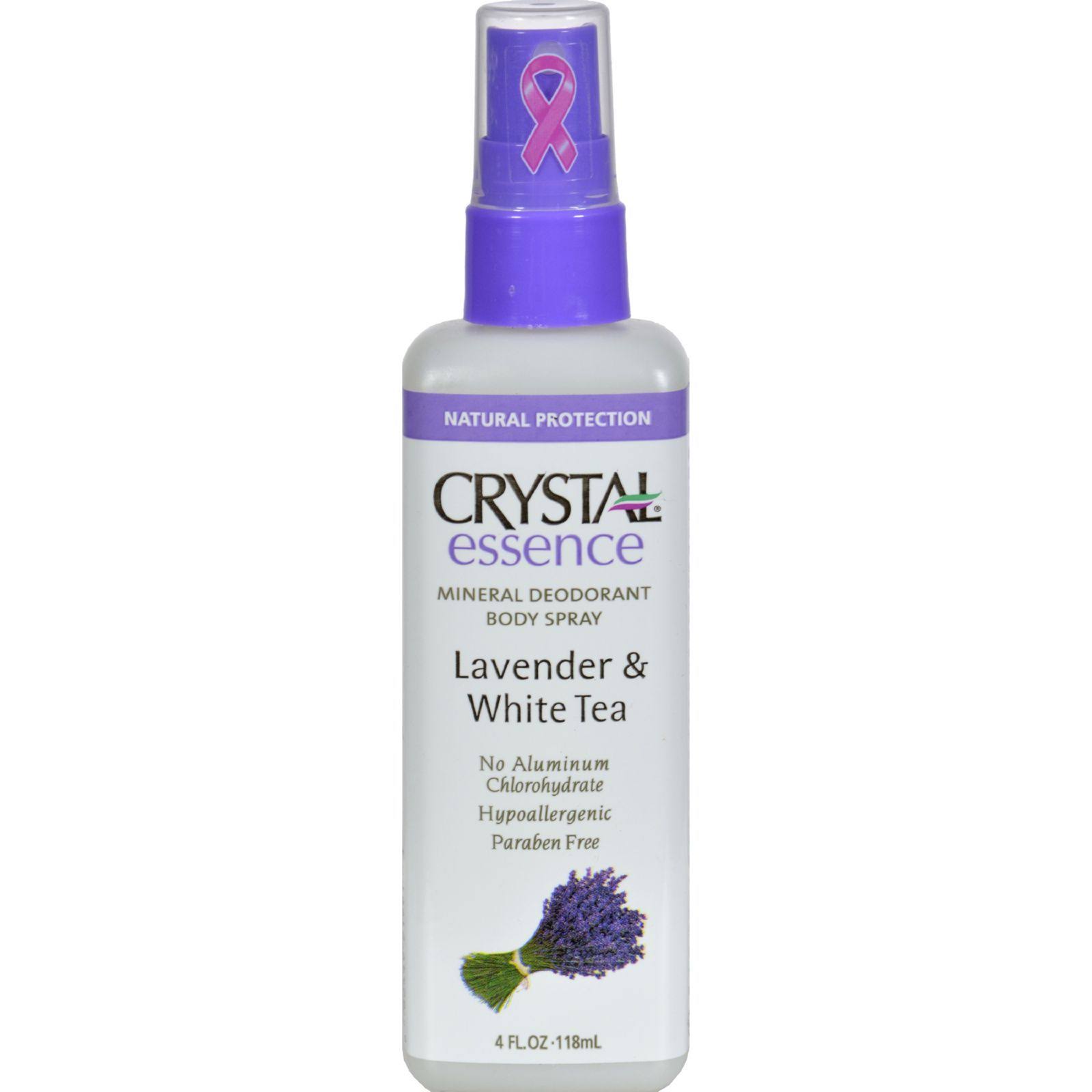 Crystal Essence Mineral Deodorant Body Spray - Lavender & White Tea, 4oz