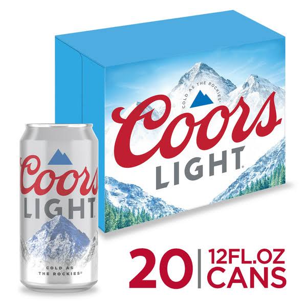 Coors Light Beer - 20 Cans