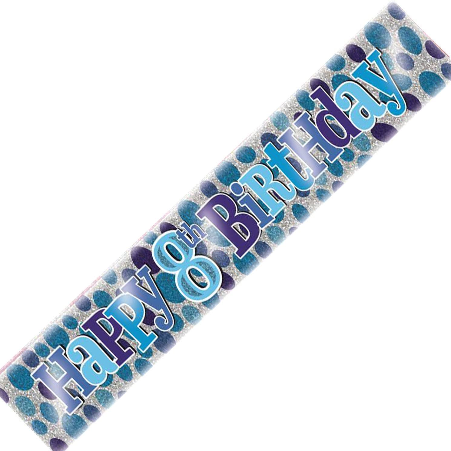 Age 8 Birthday Banner Blue