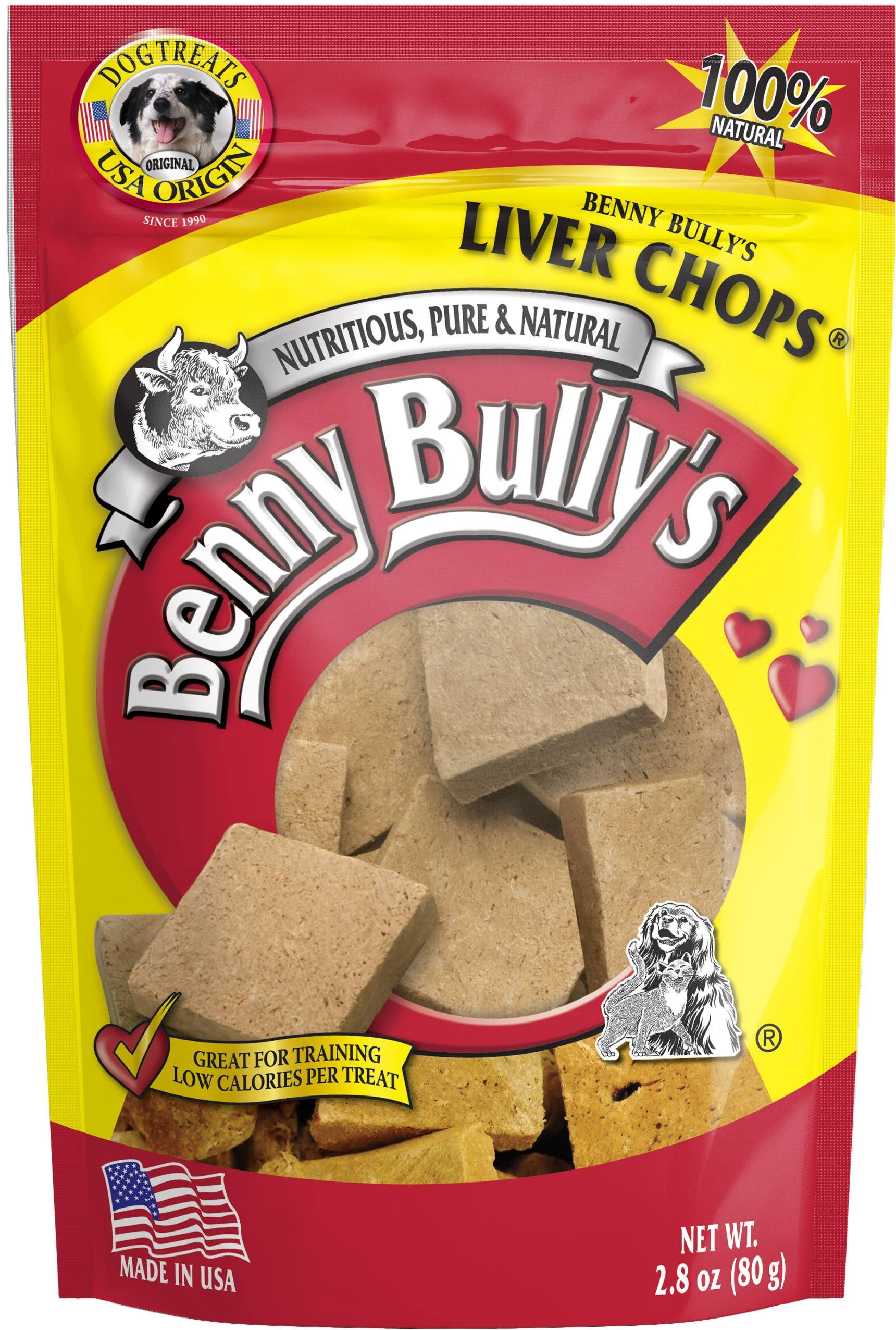 Benny Bully's Liver Chops Dog and Cat Treat - 2.8oz