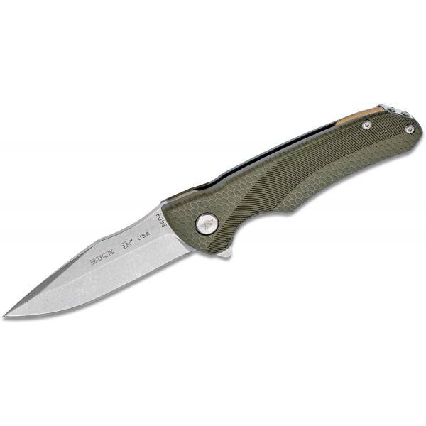 Buck 840 Sprint Select Flipper Knife 3.125" Stainless Steel Blade Green Grn Handles