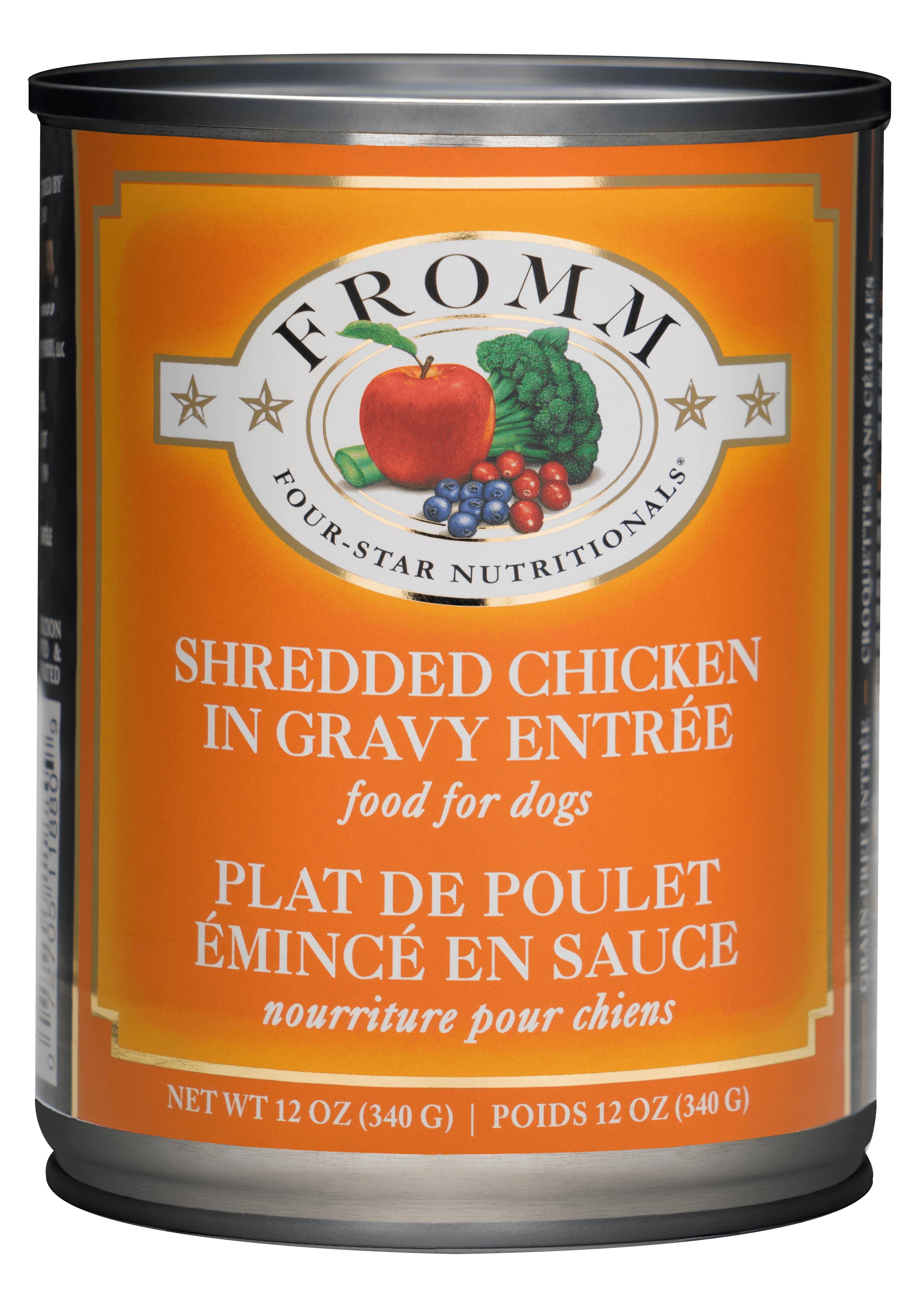 Fromm Four-Star Canned Dog Food, Shredded Chicken in Gravy, 12-oz