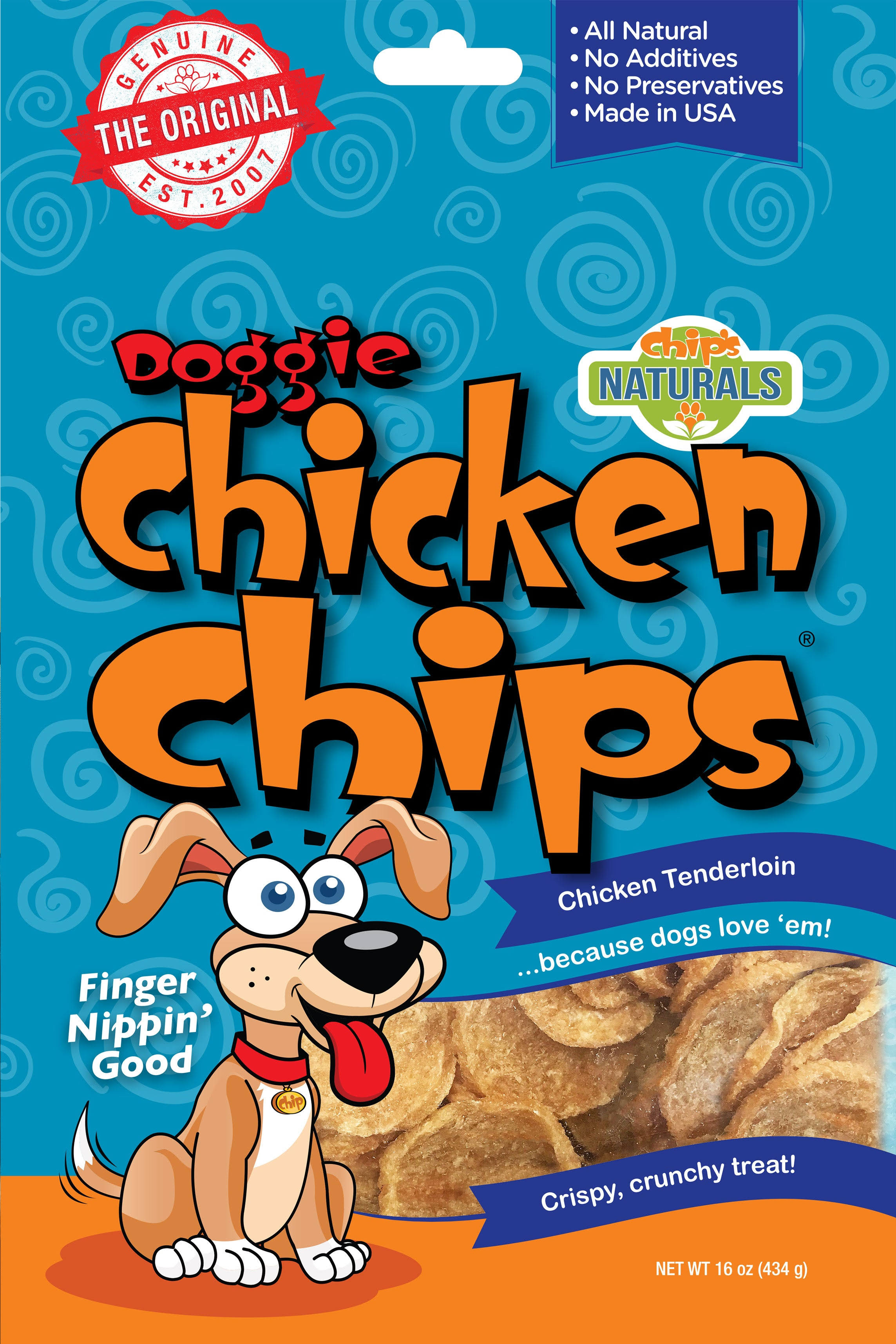 All Natural Chicken Chips Dog Treats Large 16 oz. Bag