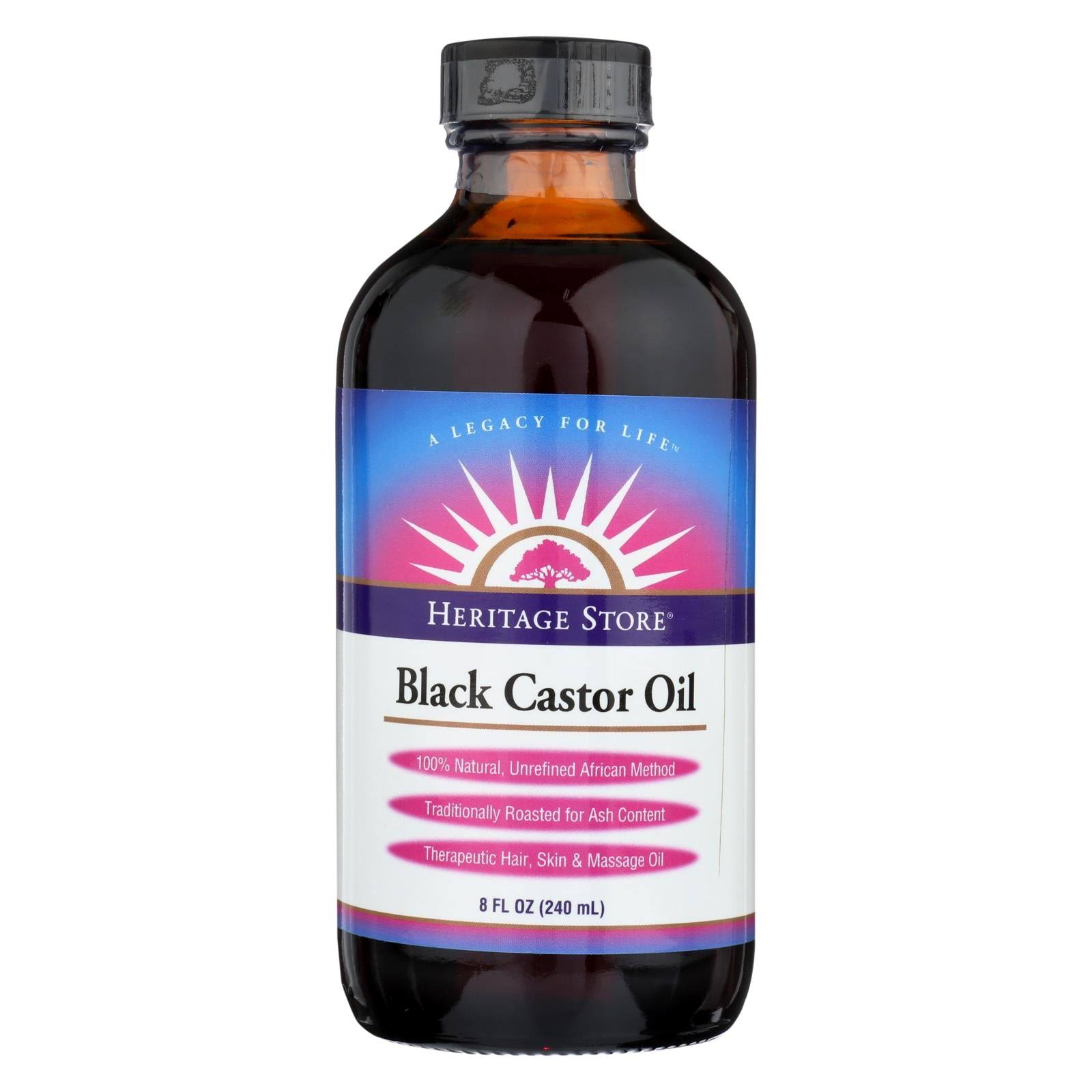 Heritage Store Black Castor Oil - 8oz