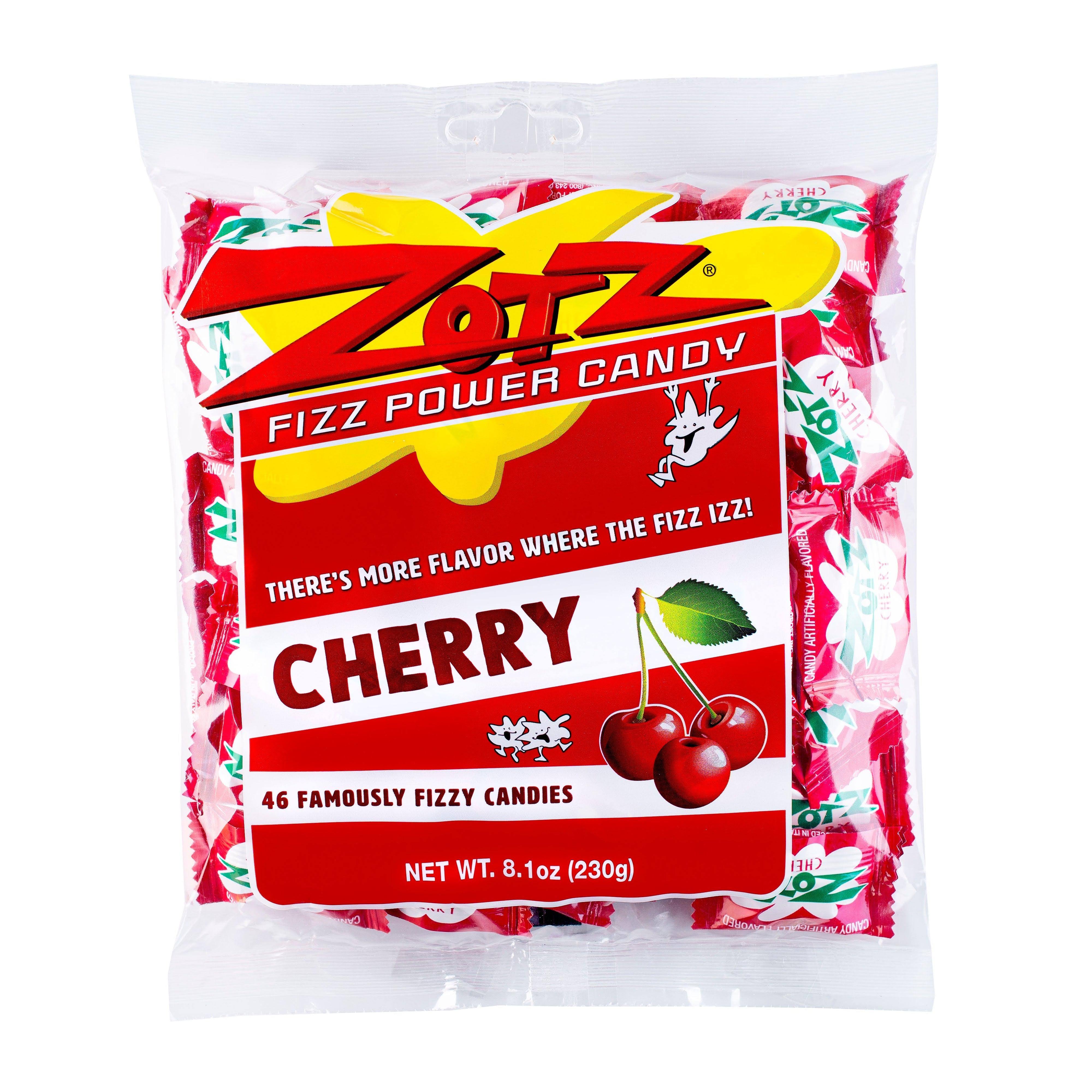 Zotz Fizz Power Candy Cherry - Fruit Flavored Hard Candy With A Fizzy Center