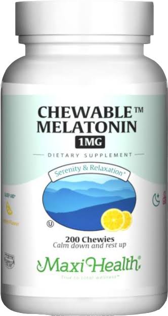 Maxi Health Chewable Melatonin 1 mg Lemon Flavor - 200 Chewable Tablets